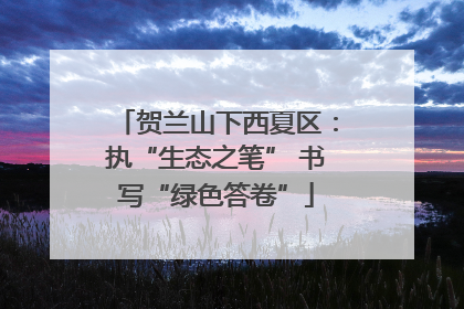 贺兰山下西夏区：执“生态之笔” 书写“绿色答卷”